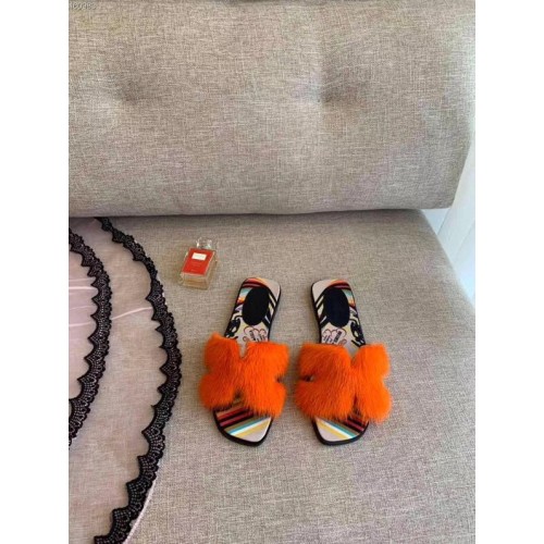 Hermes Oran sandals Fur Slippers HOS3533HH